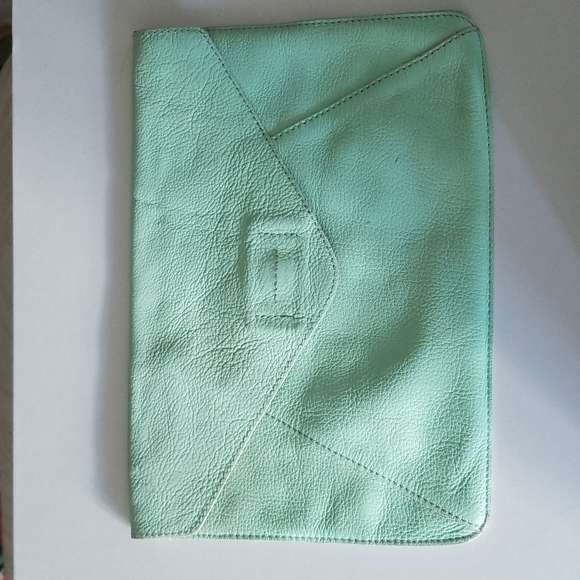 Gap Mint Green Envelope Leather Clutch - Picture 1 of 14